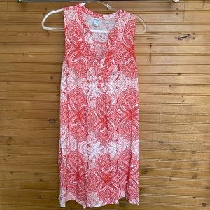 Coral and white printed sundress